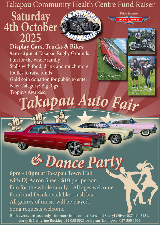 Takapau Auto Fair: Saturday 4th October 2025